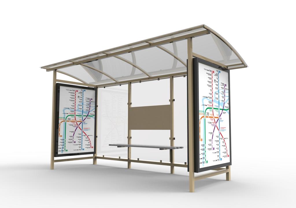 Остановочный павильон AA-1002 3000 х2000 х2500 полимерное бетонирование